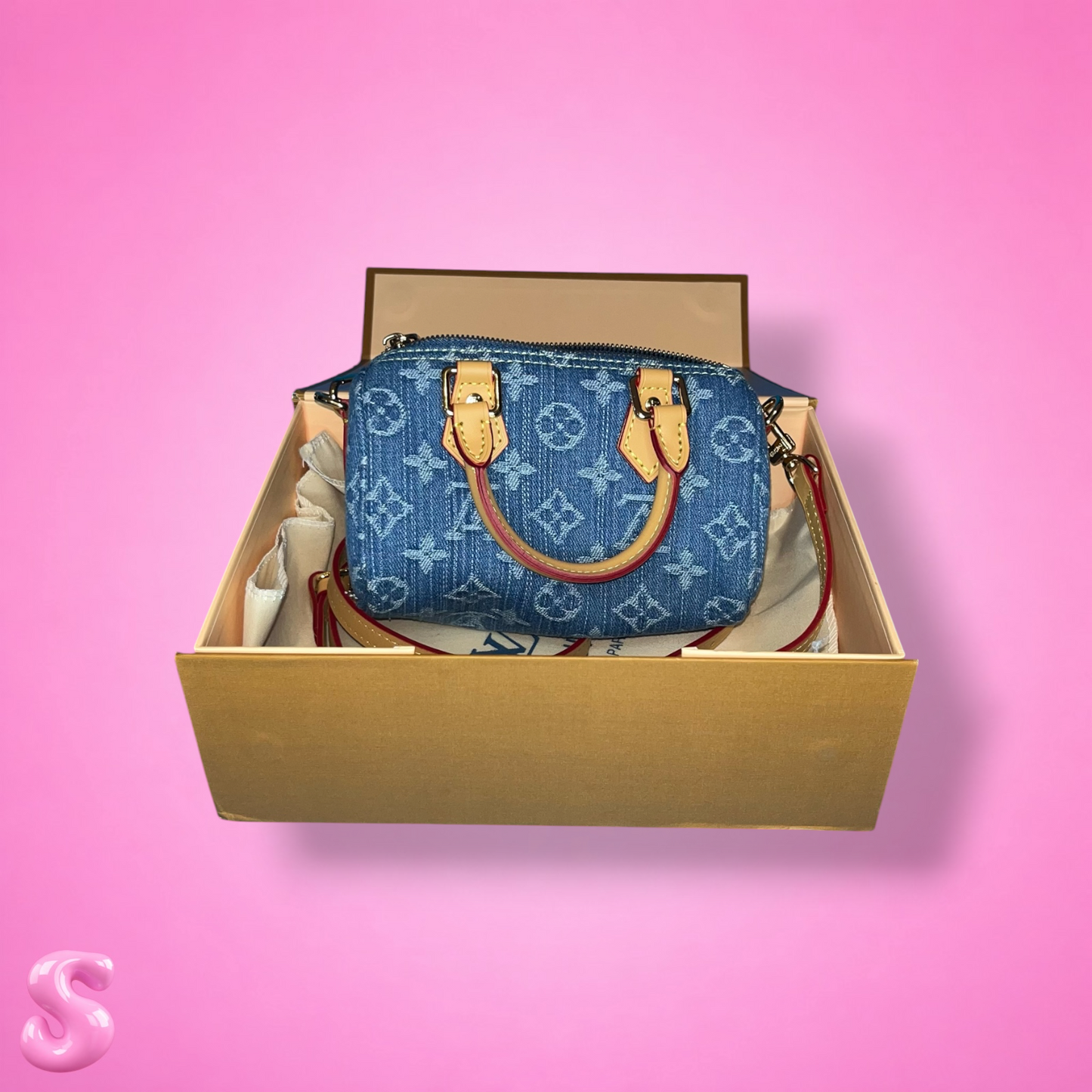 LV Nano Speedy Blue Denim