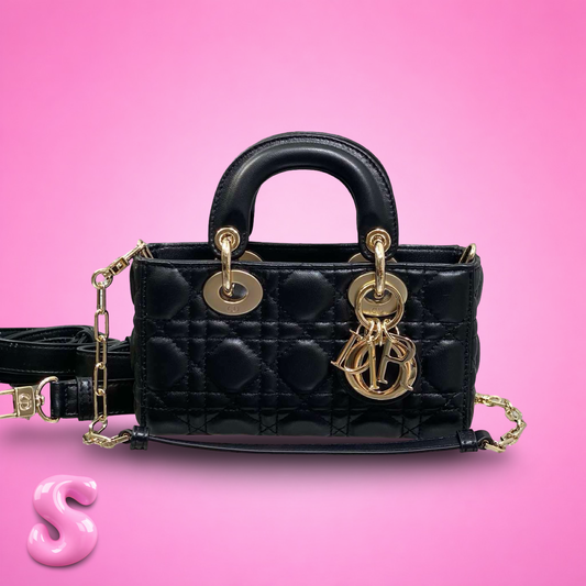 Mini Lady Dior Cannage Black